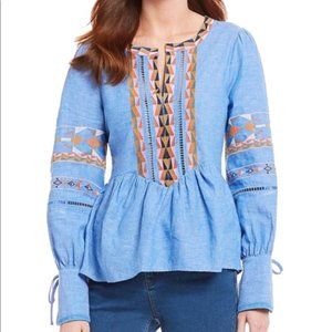 A loves A embroidered fitted blouse